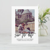 Elegant Save the Date | Typografie und Foto (Stehend Vorderseite)