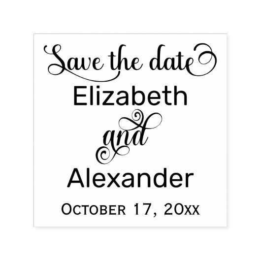Elegant Save the Date Typografy Monogram Permastempel (Design)