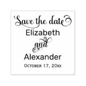 Elegant Save the Date Typography Monogram Permastempel (Design)