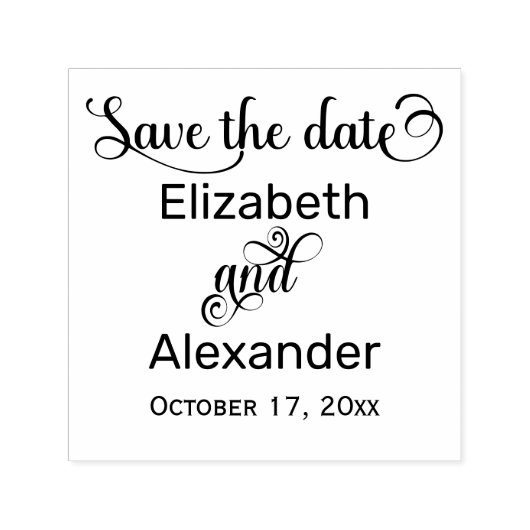 Elegant Save the Date Typography Monogram Permastempel (Design)