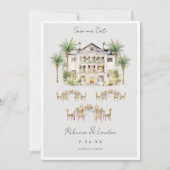 Elegant Save the Date Wedding Announcement Einladung (Vorderseite)