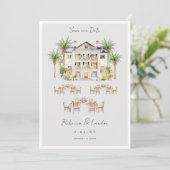 Elegant Save the Date Wedding Announcement Einladung (Stehend Vorderseite)