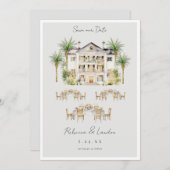 Elegant Save the Date Wedding Announcement Einladung (Vorne/Hinten)