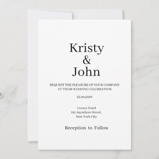 Elegant Save the Date Wedding Card (Rückseite)