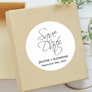 Elegant Save the Date Wedding Envelope Runder Aufkleber