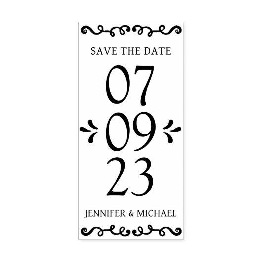 Elegant Save the Date Wedding Gummistempel (Prägung)