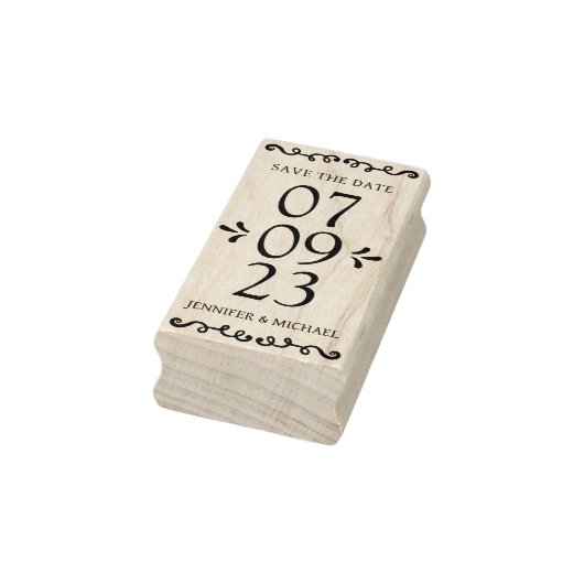 Elegant Save the Date Wedding Gummistempel (Stempel)