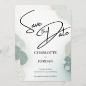 Elegant Save the Date Wedding Invitation (Vorne/Hinten)
