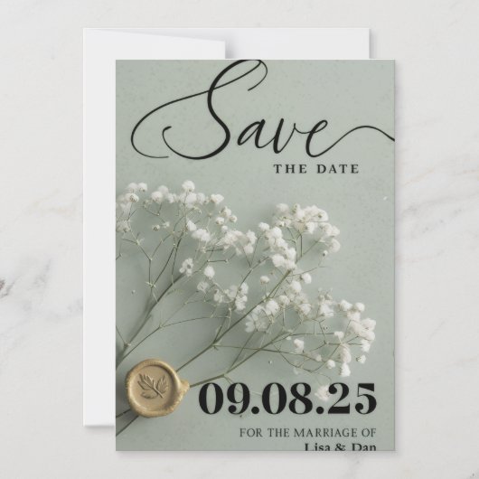 Elegant Save the Date Wedding Invitation  Magneteinladung (Vorderseite)