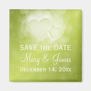 Elegant Save the Date Wedding modernes Herz-Grün Magnet