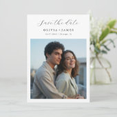 Elegant Save the Date Wedding Photo Card (Stehend Vorderseite)