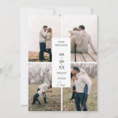 Elegant Save the Date Wedding Photo Collage Einladung (Vorderseite)