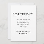 Elegant Save the Date Wedding Photo Collage Einladung (Rückseite)