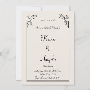 Elegant Save the Date Weeding Einladung