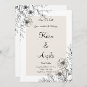 Elegant Save the Date Weeding Einladung (Vorne/Hinten)