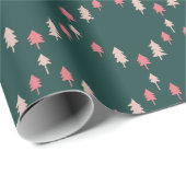 Elegant Scalloped Christmas Trees Wrapping Paper Geschenkpapier (Rolleneckpunkt)