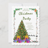 Elegant Scalloped Edge Christmas Party Invite" Einladung (Vorderseite)