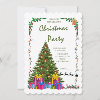 Elegant Scalloped Edge Christmas Party Invite" Einladung
