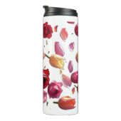Elegant Scattered Floral Petal | Modern Thermosbecher (Nach rechts gedreht)