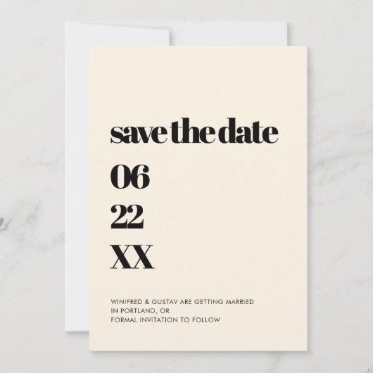 Elegant & schick minimalistisch Save the Date (Vorderseite)