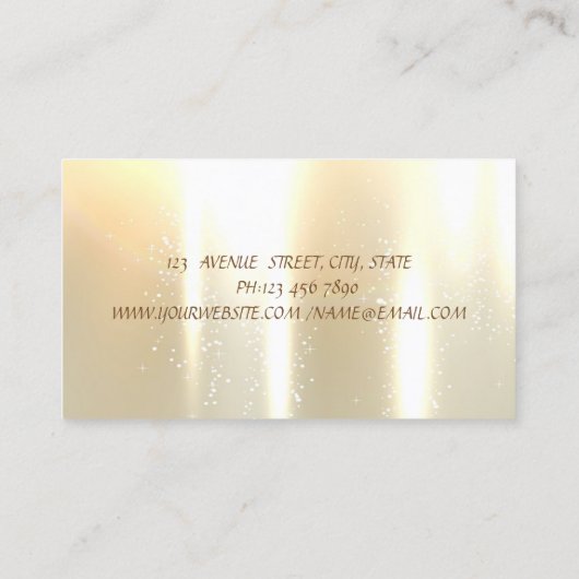 Elegant, schick, Streifen, leuchtender Glitzer Zim Visitenkarte (Rückseite)