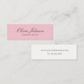 Elegant schicke Visitenkarten | rosa u. Weiß Mini Visitenkarte (Vorne/Hinten)