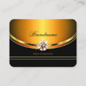 Elegant schimmernde Orange Black Sparkling Juwelen Visitenkarte (Vorderseite)