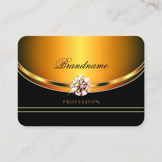 Elegant schimmernde Orange Black Sparkling Juwelen Visitenkarte (Vorderseite)