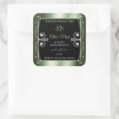 Elegant schimmery Green Black Product Labels Juwel Quadratischer Aufkleber (Tasche)