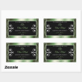Elegant schimmery Green Black Product Labels Juwel Rechteckiger Aufkleber (Blatt)