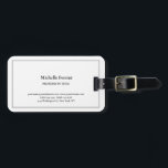 Elegant Schlicht Einfach Minimalistisch Gepäckanhänger<br><div class="desc">Trendy Retro Stilvorlage für alle Anforderungen.</div>