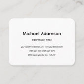 Elegant Schlicht Einfach Schwarz-weiß Minimalistis Visitenkarte (Vorderseite)