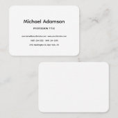 Elegant Schlicht Einfach Schwarz-weiß Minimalistis Visitenkarte (Vorne/Hinten)