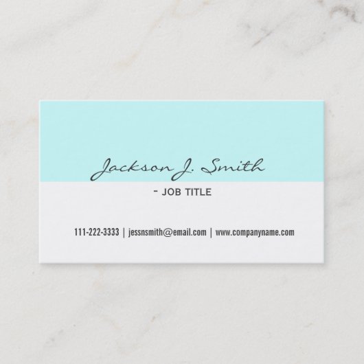 elegant, schlicht, einfach, weiß und blau beruflic visitenkarte (Vorderseite)