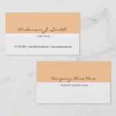 elegant, schlicht, einfach, weiß und gelb beruflic visitenkarte (Vorne/Hinten)