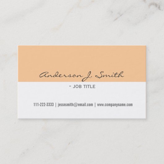 elegant, schlicht, einfach, weiß und gelb beruflic visitenkarte (Vorderseite)