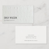 Elegant schlicht elfenbeinfarbene Ledertextur Visitenkarte (Vorne/Hinten)