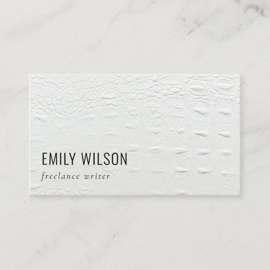 Elegant schlicht elfenbeinfarbene Ledertextur Visitenkarte (Vorderseite)