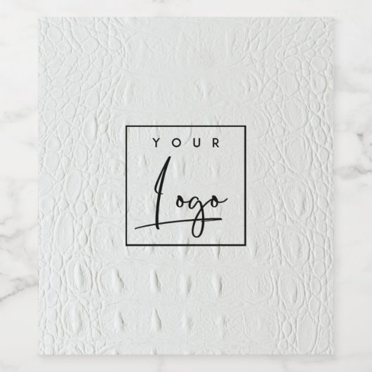 Elegant schlicht elfenbeinfarbene Ledertextur Weinetikett (Einzelnes Label)