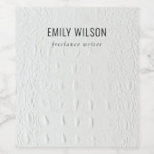 Elegant schlicht elfenbeinfarbene Ledertextur Weinetikett (Einzelnes Label)