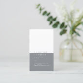 elegant schlicht grau-weiß visitenkarte (Stehend Vorderseite)