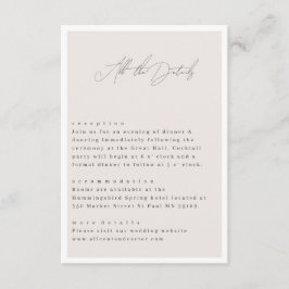 Elegant schlicht mit Line Art Blume & Border Begleitkarte