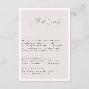 Elegant schlicht mit Line Art Blume & Border Begleitkarte