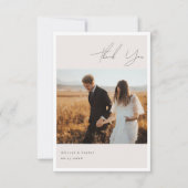 Elegant schlicht mit Line Art Blume & Border Dankeskarte (Vorderseite)