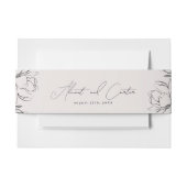 Elegant schlicht mit Line Art Blume & Border Einladungsbanderole (Vorderseite Beispiel)