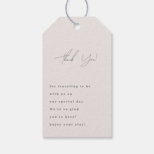 Elegant schlicht mit Line Art Blume & Border Geschenkanhänger (Rückseite)