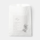 Elegant schlicht mit Line Art Blume & Border Geschenktütchen (Vorderseite)