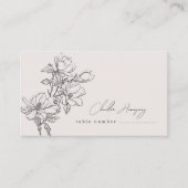 Elegant schlicht mit Line Art Blume & Border Platzkarte (Vorderseite)