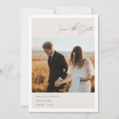 Elegant schlicht mit Line Art Blume & Border Save The Date (Vorderseite)