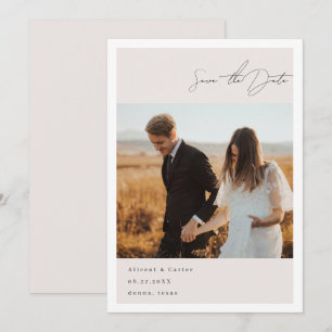 Elegant schlicht mit Line Art Blume & Border Save The Date